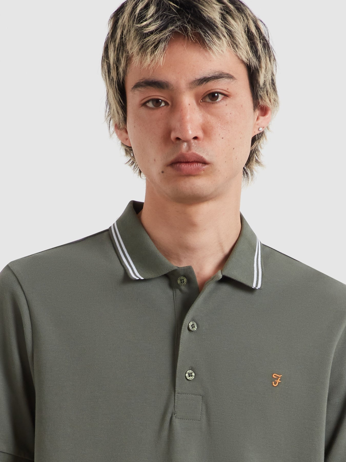 Bowes Tipped Polo Shirt In Rosemary