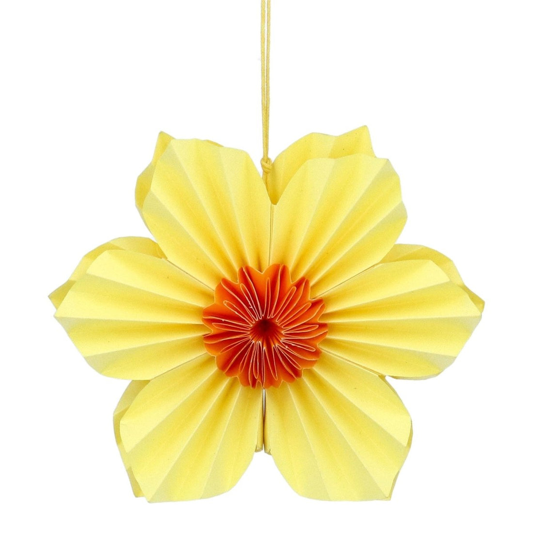 Yellow Six Petal Paper Flower Decoration - Medium - RUTHERFORD & Co