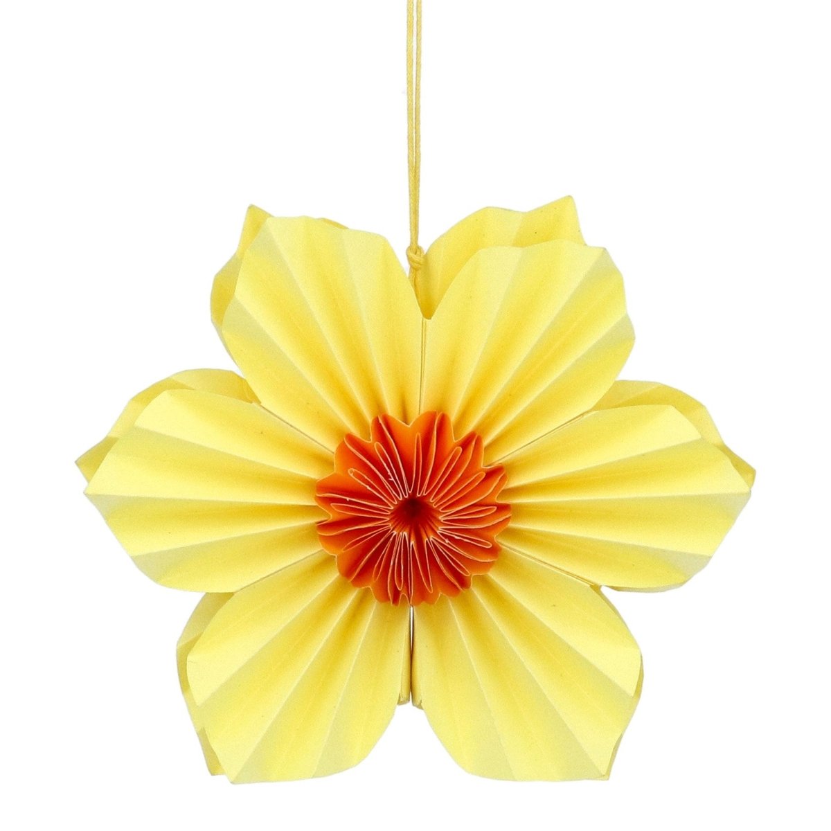 Yellow Six Petal Paper Flower Decoration - Medium - RUTHERFORD & Co