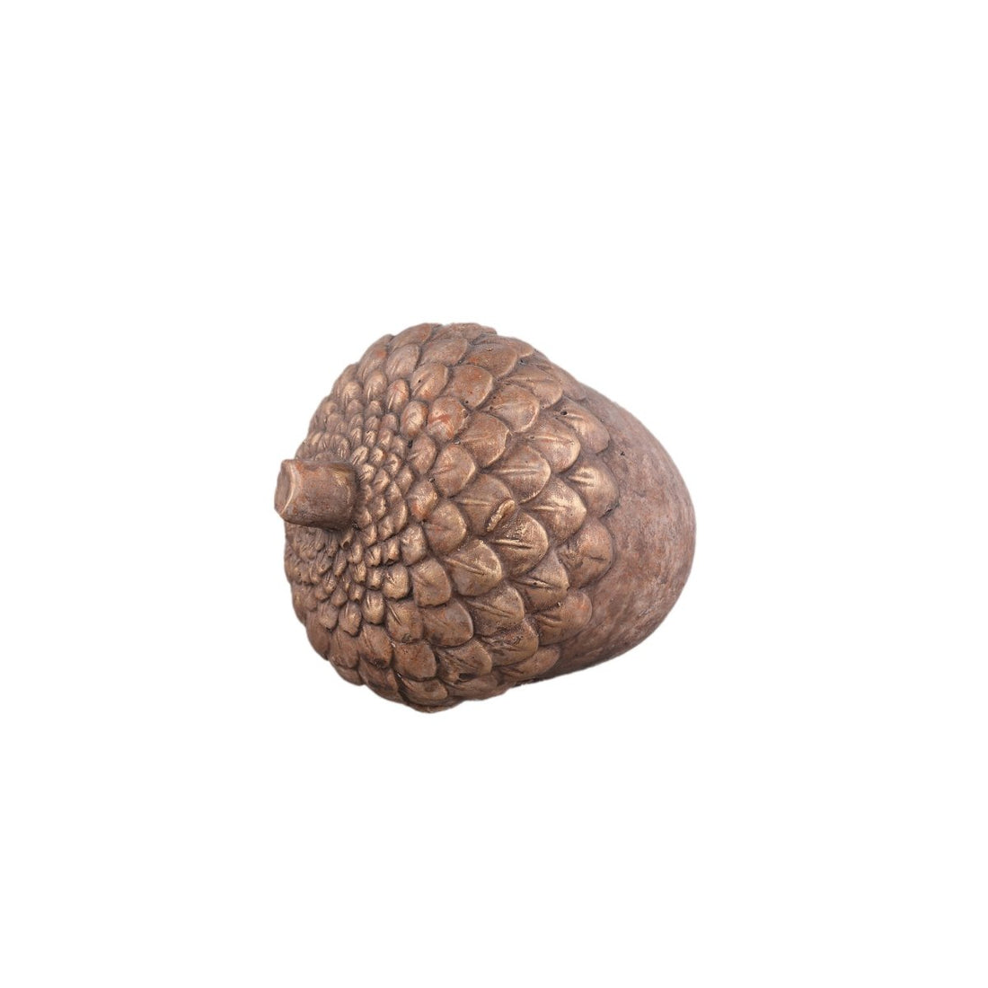 Yosiel Brown Cement Acorn Ornament with Gold Finish - RUTHERFORD & Co