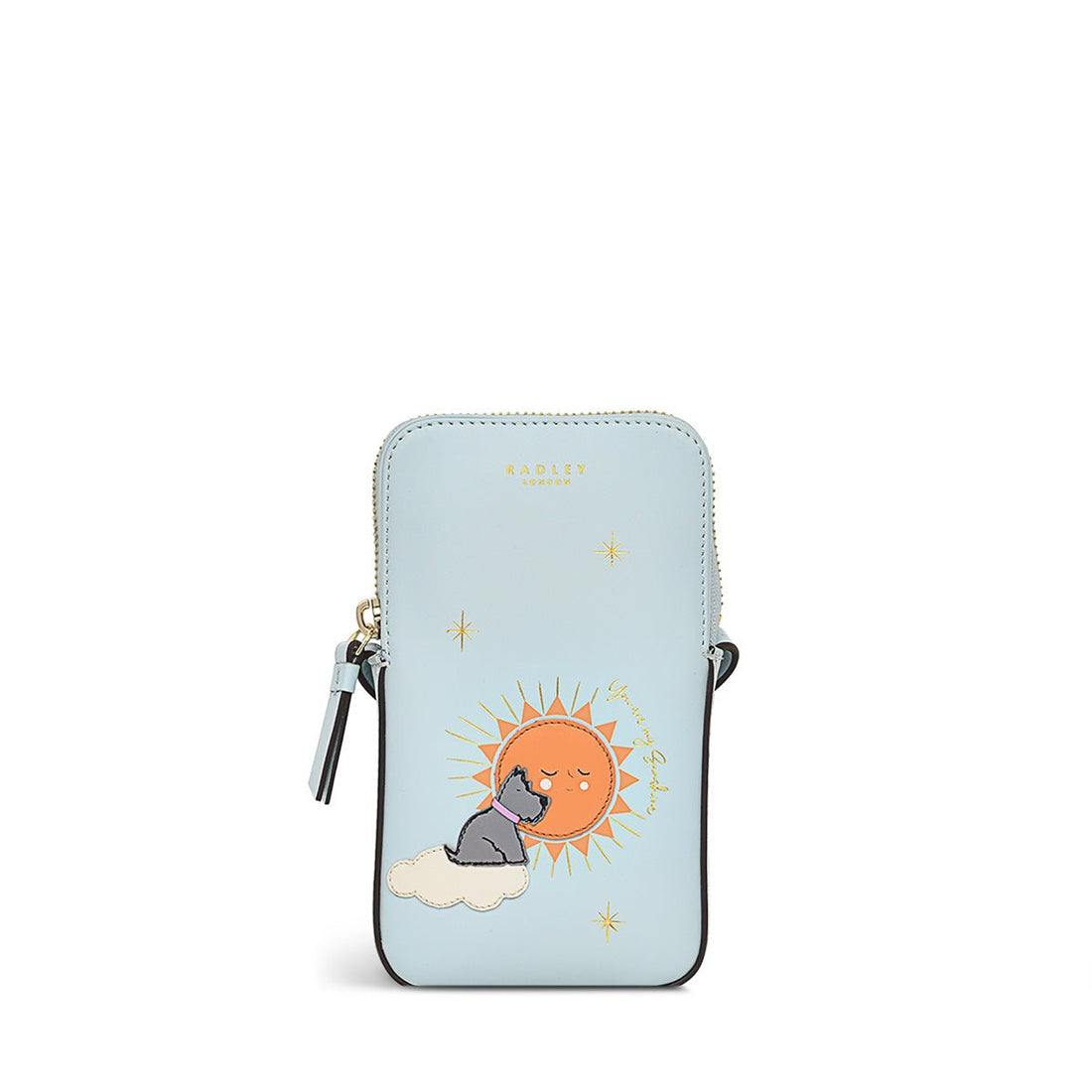 You Are My Sunshine Seafoam Medium Zip Around Phone Crossbody - RUTHERFORD & Co