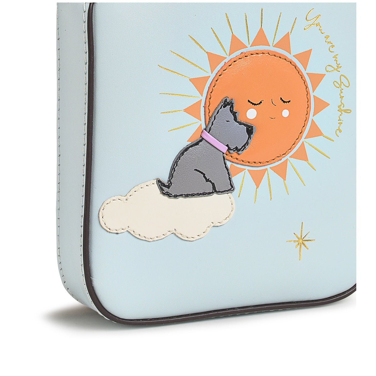You Are My Sunshine Seafoam Medium Zip Around Phone Crossbody - RUTHERFORD & Co