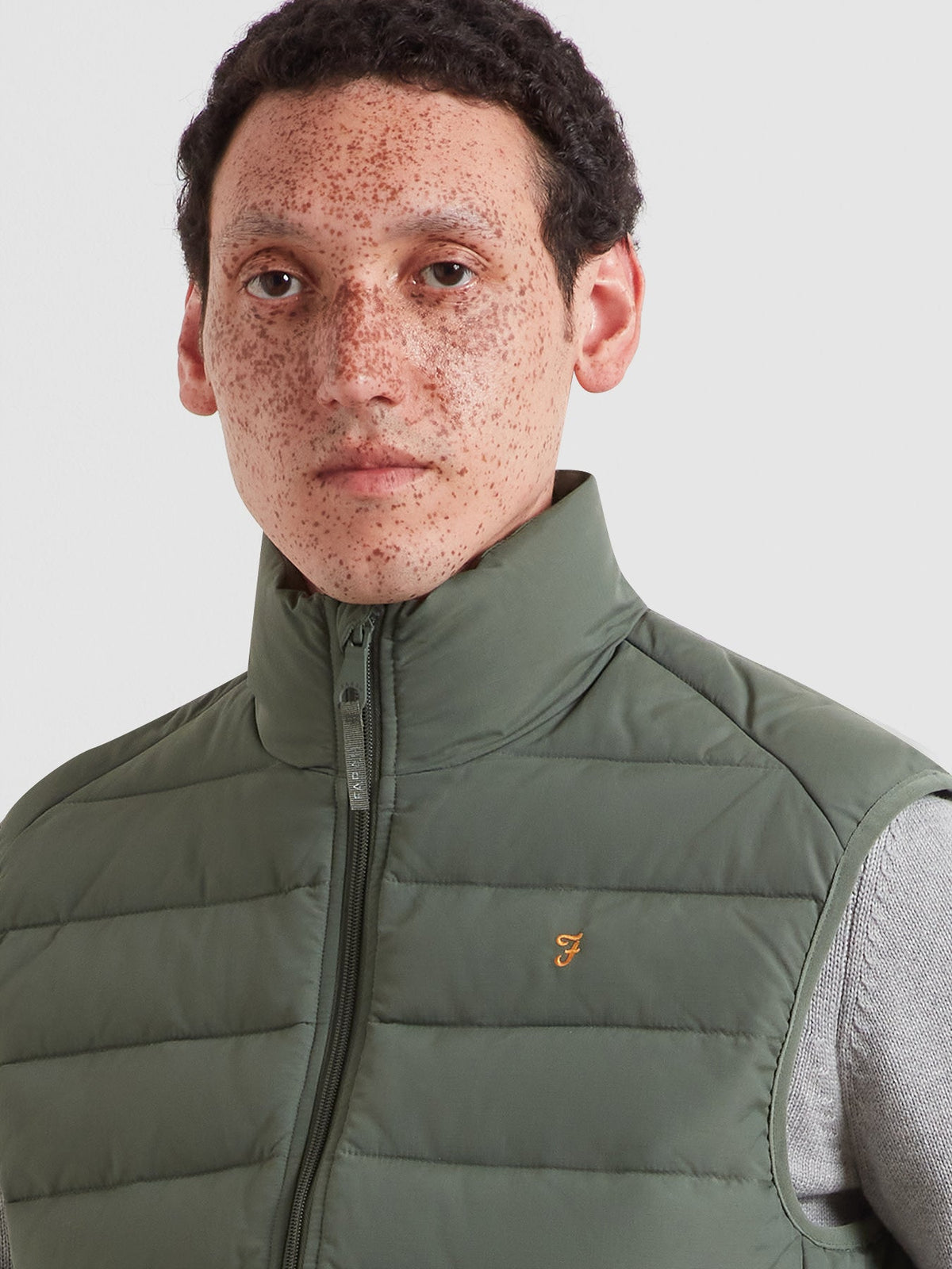 Kennedy Wadded Gilet In Rosemary