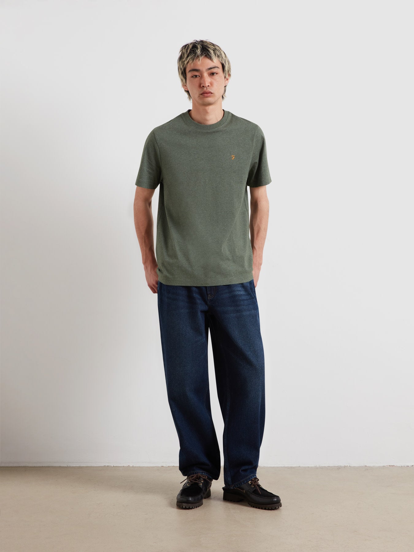 Danny Regular Fit Organic Cotton T-Shirt In Rosemary Marl