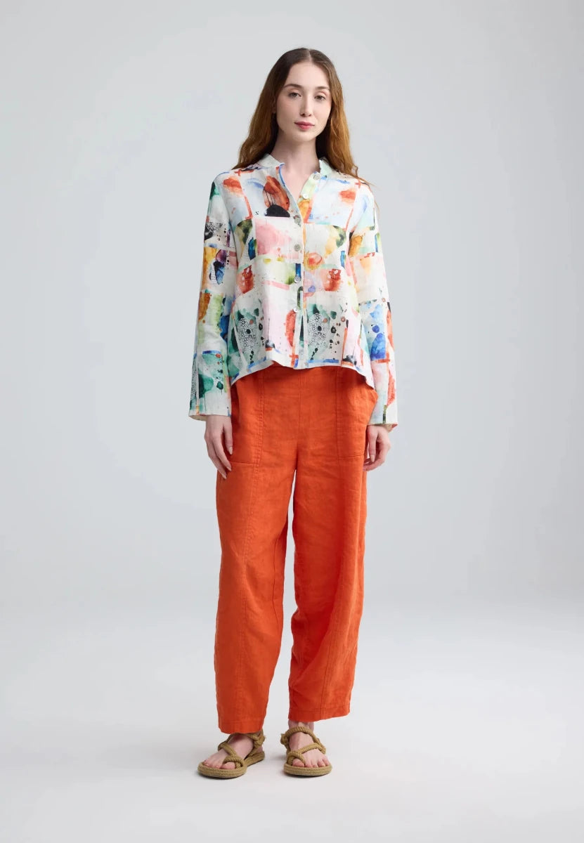 ZENYA Solid linen pants - RUTHERFORD & Co