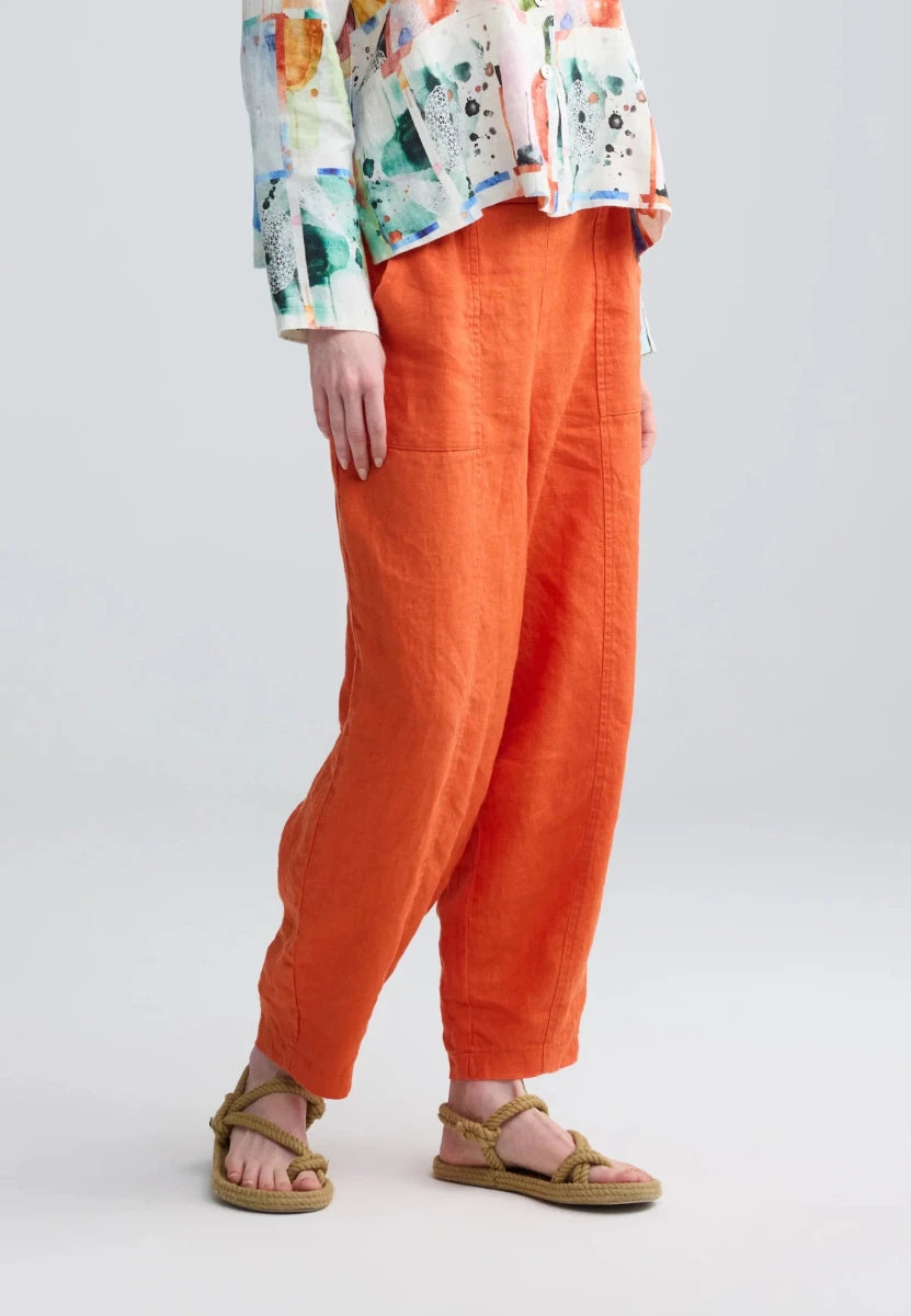 ZENYA Solid linen pants - RUTHERFORD & Co