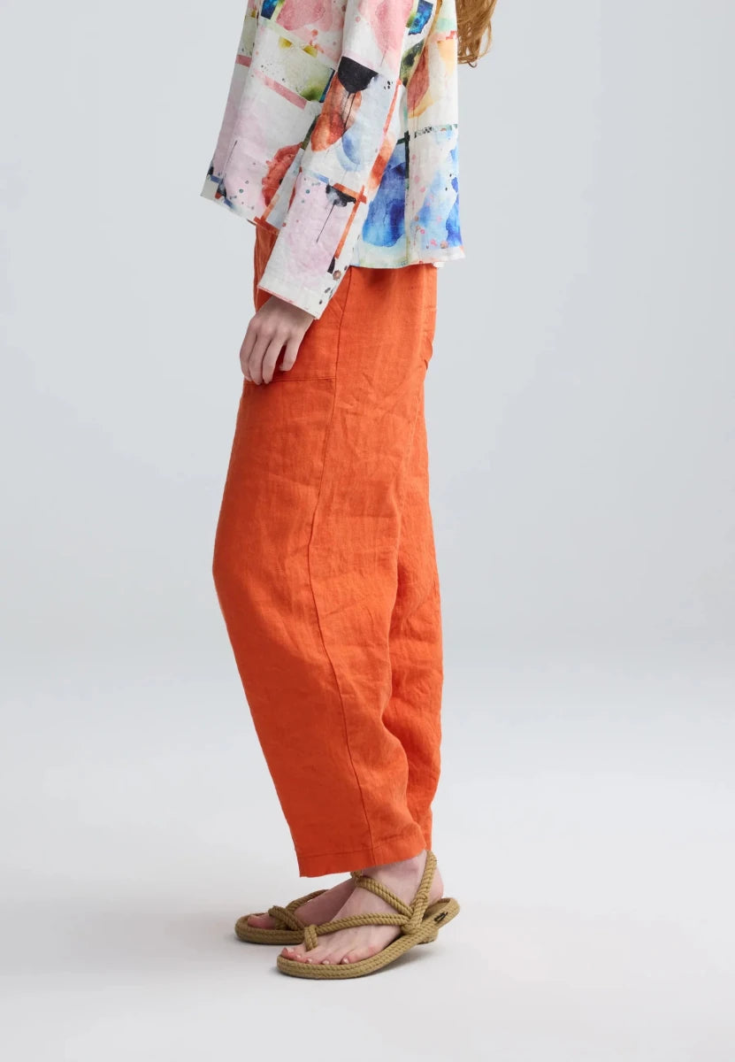 ZENYA Solid linen pants - RUTHERFORD & Co