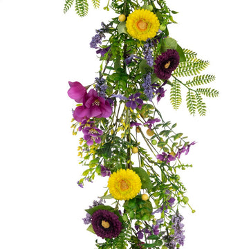 Zinnia & Princess Flower Garland/Multi - RUTHERFORD & Co