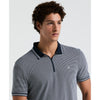 Jacquard Tipped 1/4 Zip Polo Shirt In Dark Sapphire