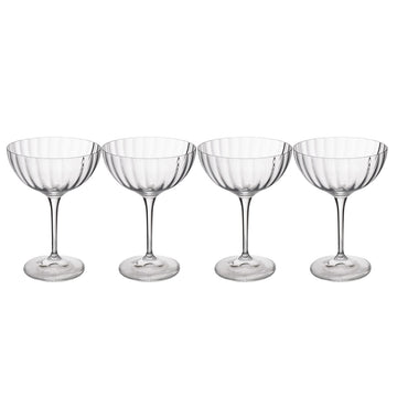 Mikasa Treviso 4-Piece Crystal Coupe Glass Set, 300ml