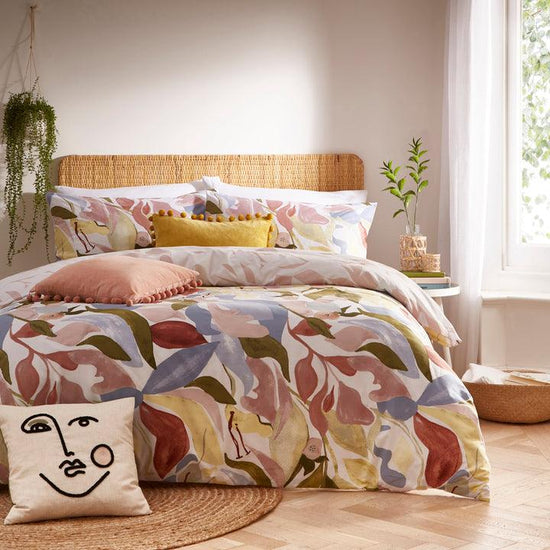 Amarosa Abstract Reversible Duvet Cover Set Plaster - RUTHERFORD & Co