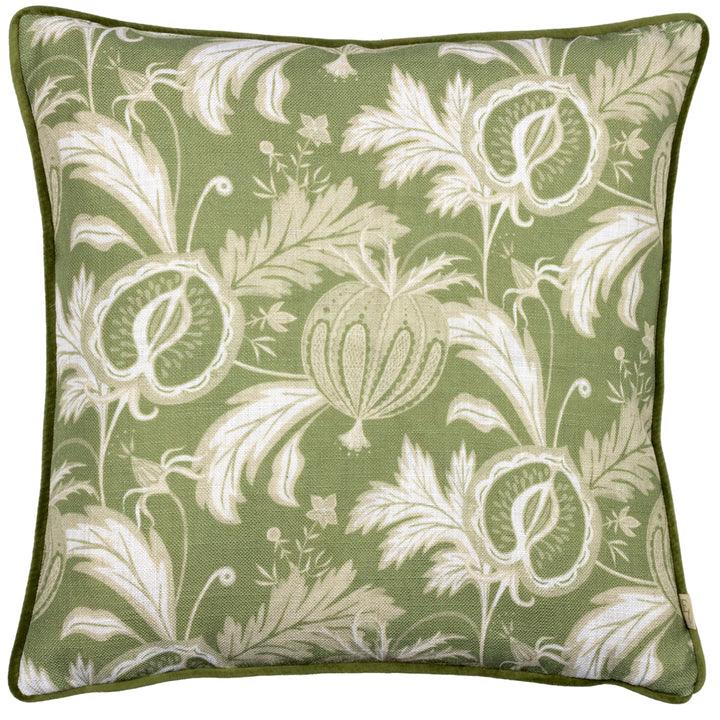 Chatsworth Heirloom Piped Cushion Olive - RUTHERFORD & Co