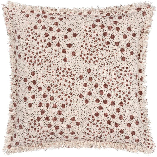 Hara Woven Fringed Cotton Cushion Pecan - RUTHERFORD & Co