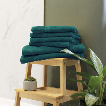 Loft Signature Combed Cotton Towels Teal - RUTHERFORD & Co