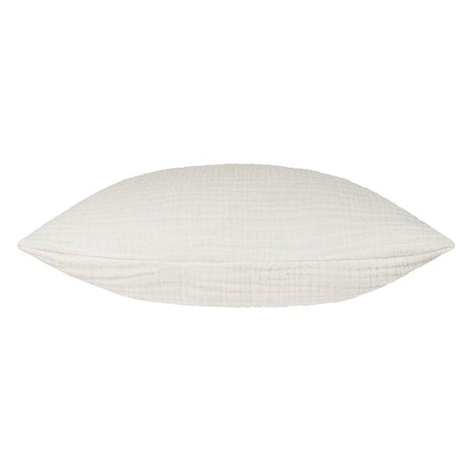 Lark Muslin Crinkle Cotton Cushion White - RUTHERFORD & Co