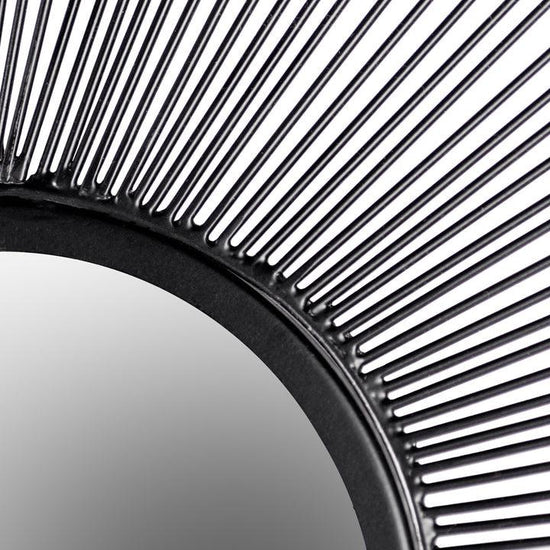 Wire Round Circular Wall Mirror Black - RUTHERFORD & Co