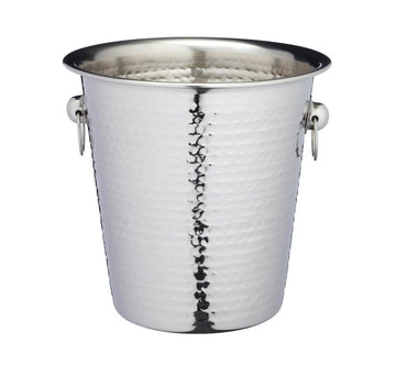 BarCraft Hammered - Steel Sparkling Wine & Champagne Bucket with Ring Handles - RUTHERFORD & Co