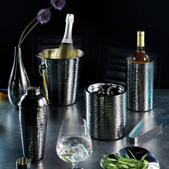 BarCraft Hammered-Steel Textured Cobbler-Style Shaker - RUTHERFORD & Co