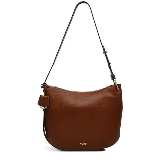 Radley Dukes Place Leather Medium Zip-Top Grab Bag, Rust