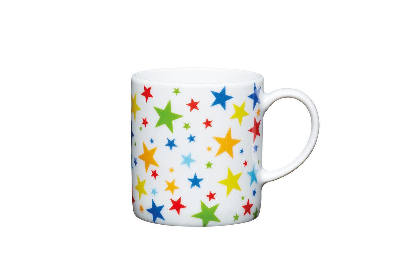KitchenCraft 80ml Porcelain Multi Stars Espresso Cup - RUTHERFORD & Co