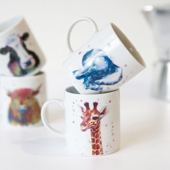 KitchenCraft 80ml Porcelain Watercolour Cow Espresso Cup - RUTHERFORD & Co