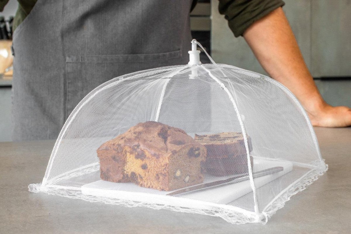 KitchenCraft 30cm White Umbrella Food Cover - RUTHERFORD & Co