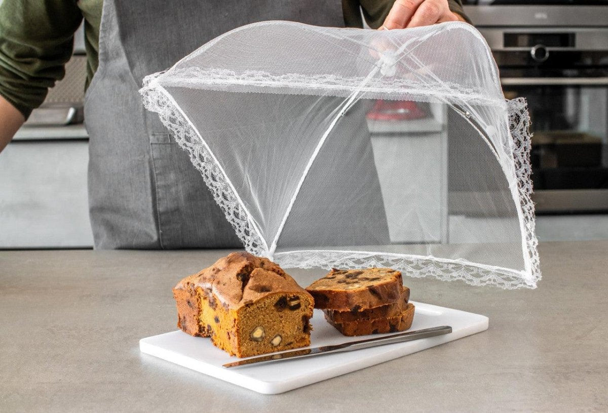 KitchenCraft 30cm White Umbrella Food Cover - RUTHERFORD & Co