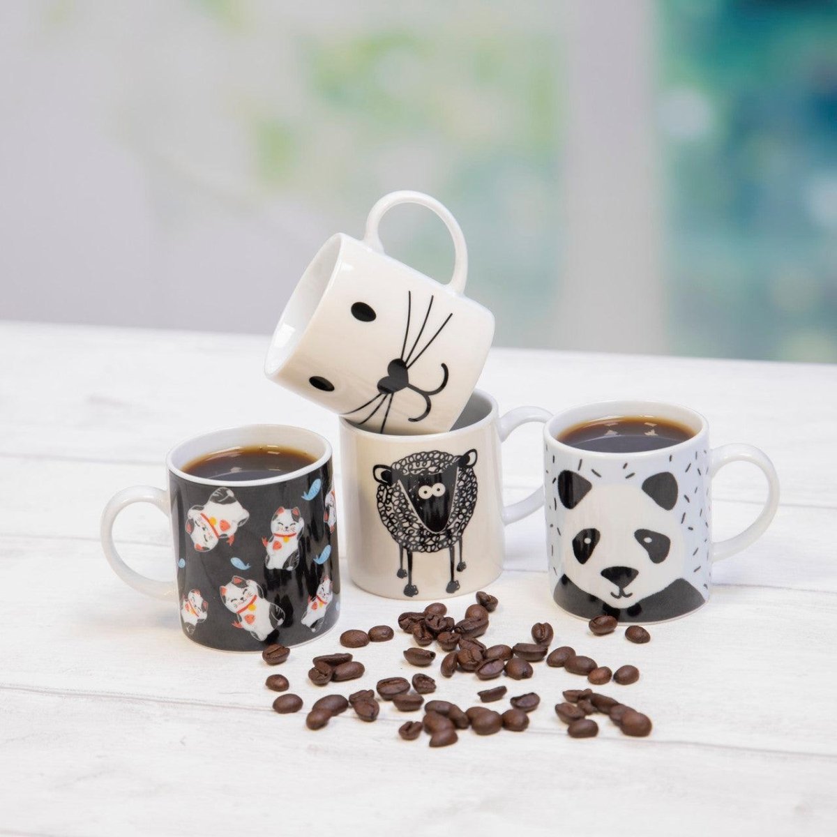 KitchenCraft 80ml Porcelain Cat Face Espresso Cup - RUTHERFORD & Co