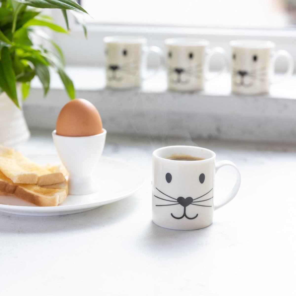 KitchenCraft 80ml Porcelain Cat Face Espresso Cup - RUTHERFORD & Co