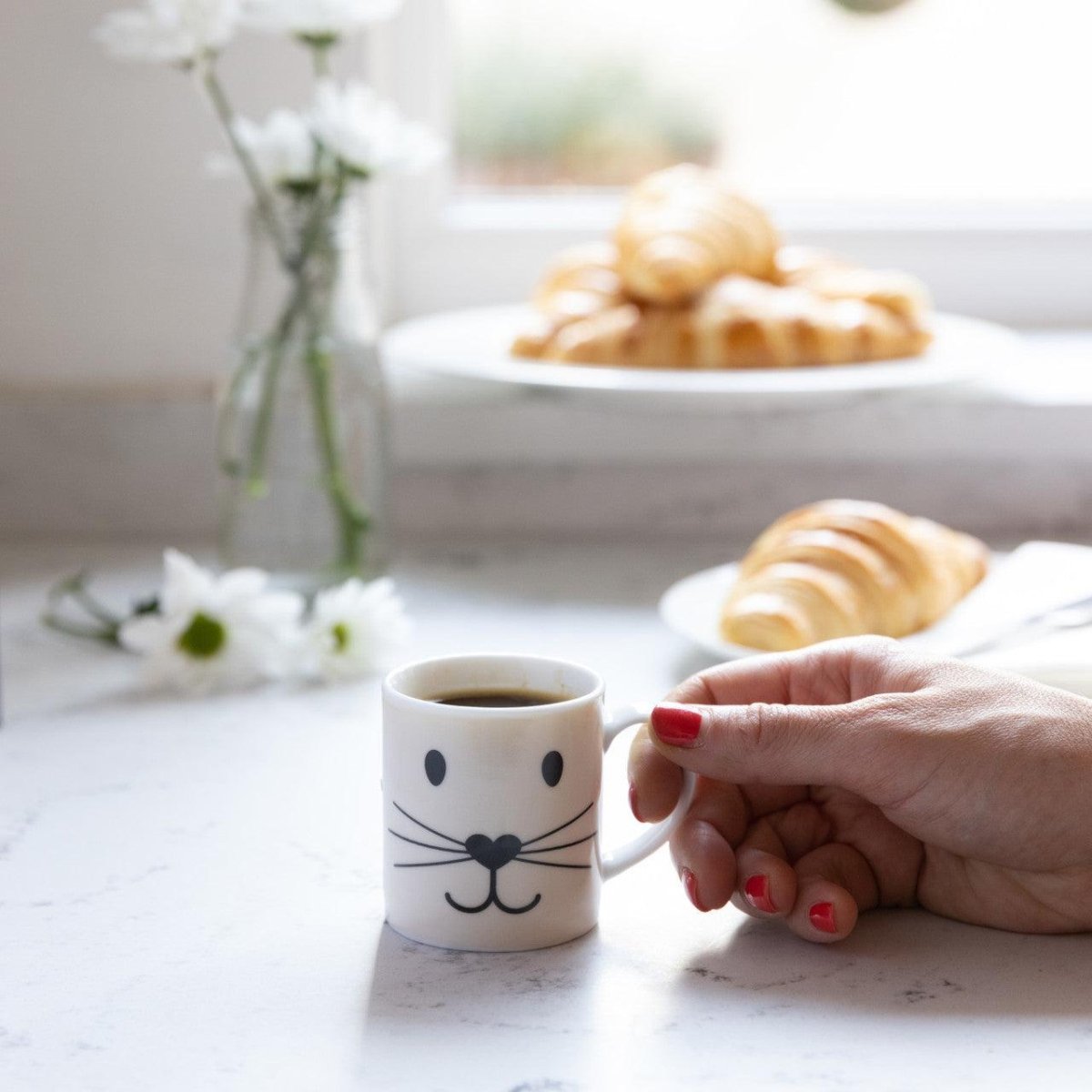 KitchenCraft 80ml Porcelain Cat Face Espresso Cup - RUTHERFORD & Co
