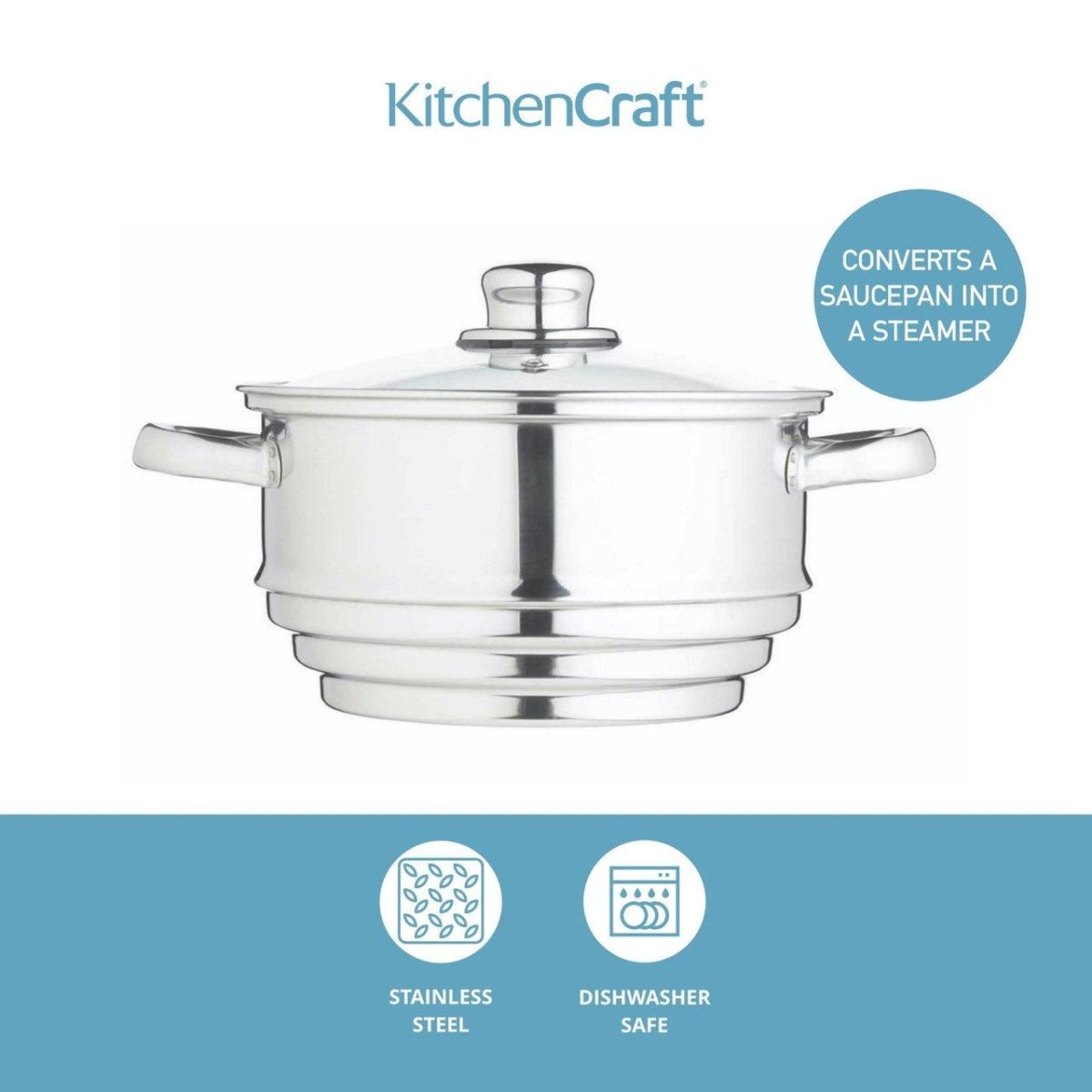 KitchenCraft Stainless Steel Universal Steamer - RUTHERFORD & Co
