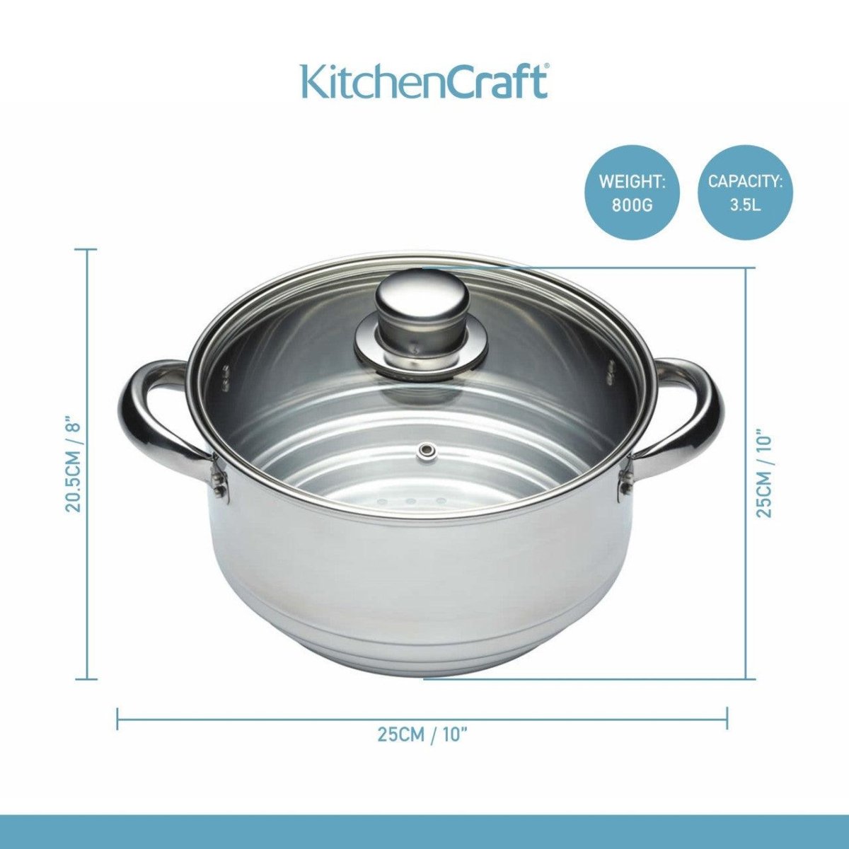 KitchenCraft Stainless Steel Universal Steamer - RUTHERFORD & Co