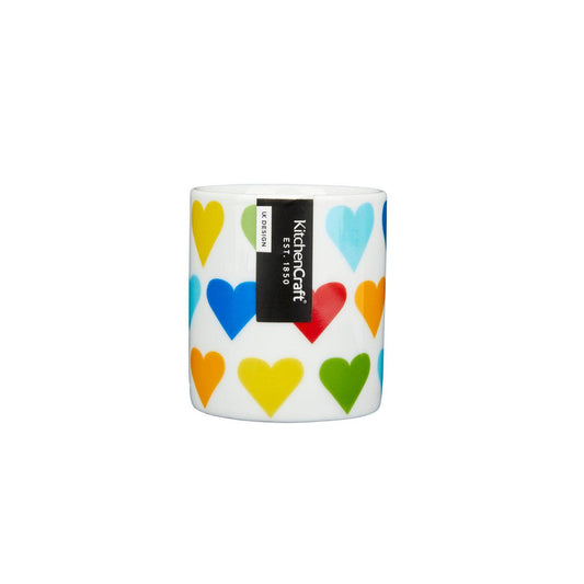 KitchenCraft 80ml Porcelain Hearts Espresso Cup - RUTHERFORD & Co