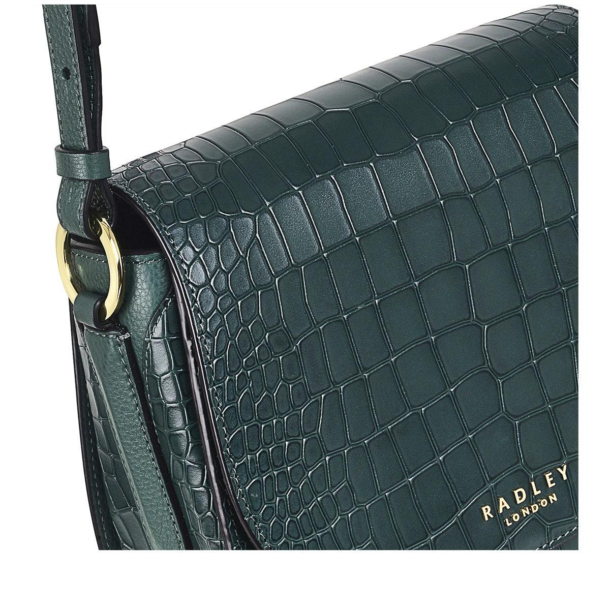 LIVERPOOL STREET 2.0 - FAUX CROC Medium Flapover Cross Body - RUTHERFORD & Co