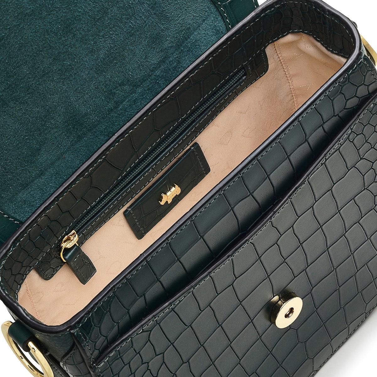 LIVERPOOL STREET 2.0 - FAUX CROC Medium Flapover Cross Body - RUTHERFORD & Co