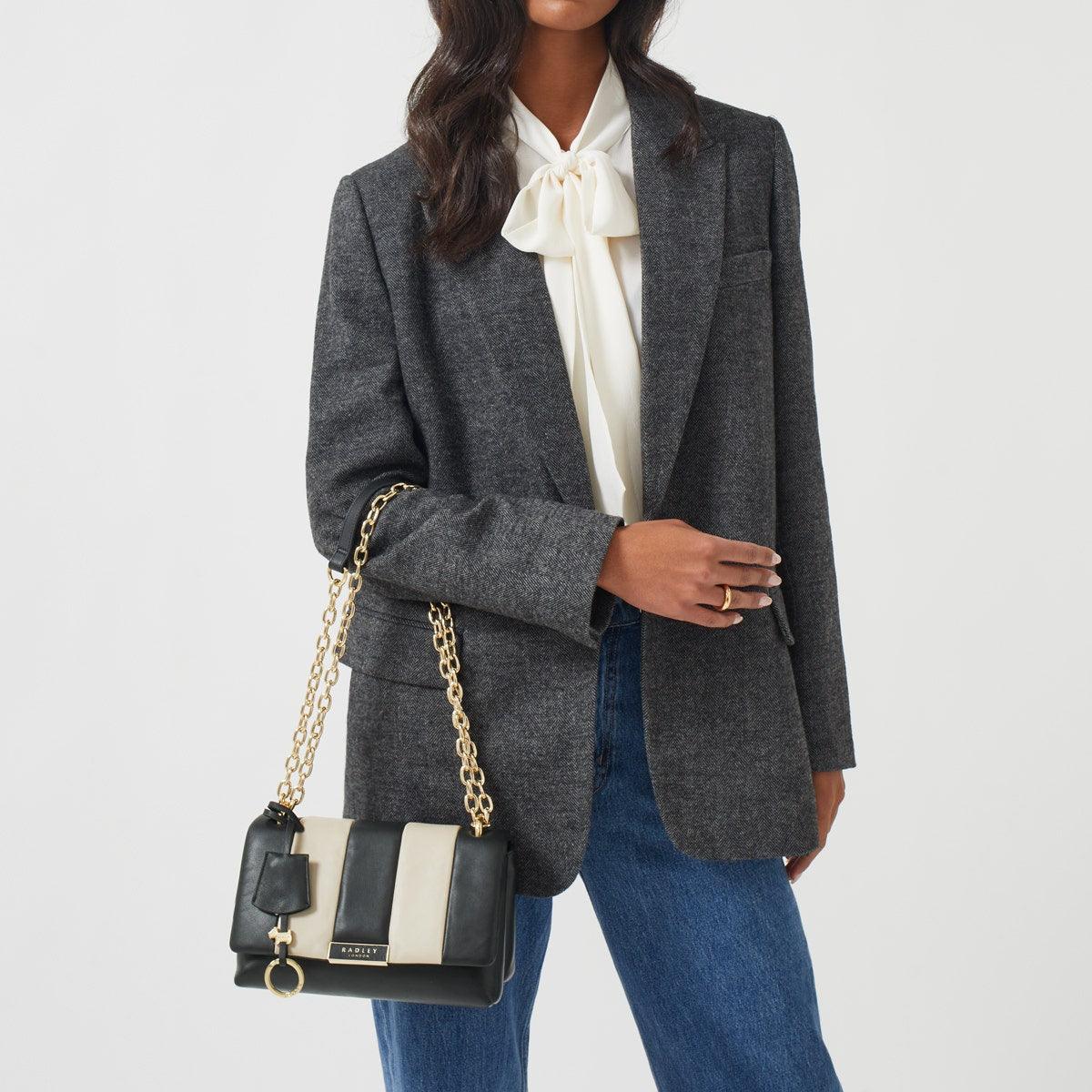 MILL BAY - STRIPE QUILT - Medium Flapover Cross Body - RUTHERFORD & Co