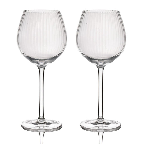 BarCraft Set of 2 Ridged Balloon Glasses - RUTHERFORD & Co