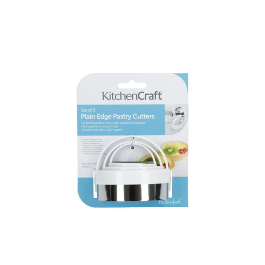 KitchenCraft Set of Three Plain Pastry Cutters - RUTHERFORD & Co