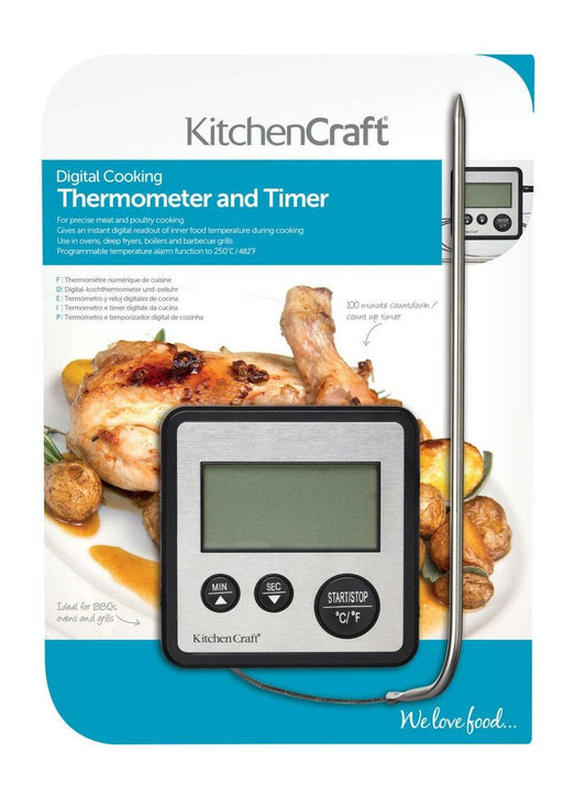 KitchenCraft Digital Cooking Thermometer and Timer - RUTHERFORD & Co