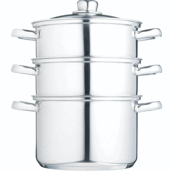 KitchenCraft Stainless Steel Three Tier 20cm Steamer - RUTHERFORD & Co