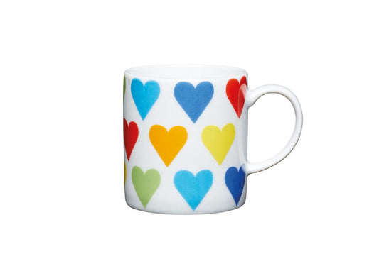 KitchenCraft 80ml Porcelain Hearts Espresso Cup - RUTHERFORD & Co